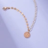Xuping joyería europa y américa personalidad hip hop smiley cara alfabeto pulsera ins influencers doble capa acero inoxidable titanio acero pulsera mujeres details Picture